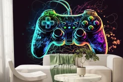 Fototapeta: Joystick pad do gier w neonowych kolorach