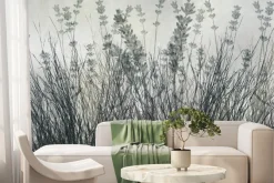 Fototapeta: Łąka z trawą i kwiatami lawendy