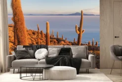 Fototapeta: Kaktusy na pustyni na tle gór