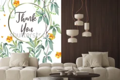 Fototapeta: Karta botaniczna z liści monstera, kwiaty. pojęcie ornament wiosny.