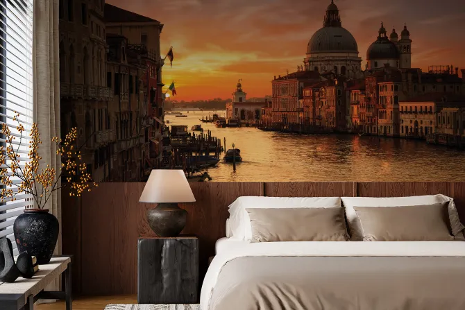 Fototapeta: Katedra w wenecji na tle zachodu słońca