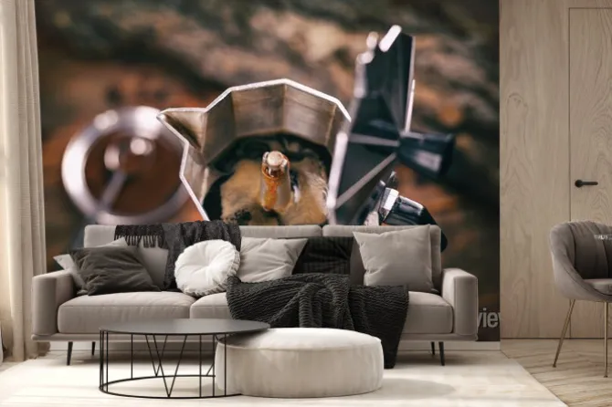 Fototapeta: Kawa w puli moka