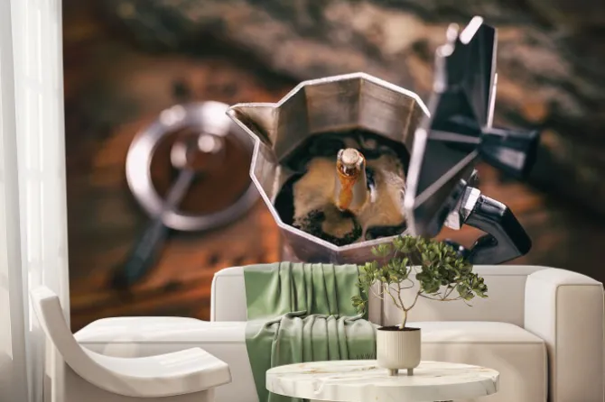 Fototapeta: Kawa w puli moka