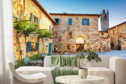 Fototapeta: Kawiarnia na urokliwym placu we włoszech