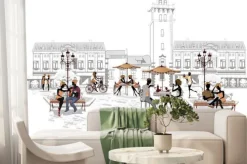 Fototapeta: Kawiarniany ogródek w mieście