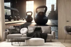 Fototapeta: Kettlebells in the gym. sports life. sports and weightlifting.