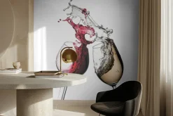 Fototapeta: Kieliszek z białym i czerwonym winem