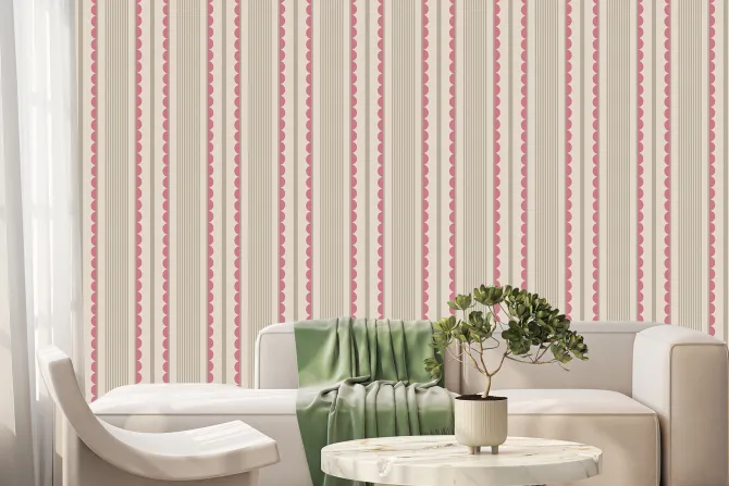 Fototapeta: Klasyczne pionowe paski z falistym zdobieniem