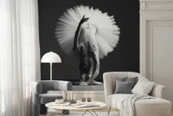 Fototapeta: Klasyczny czarno-biały portret młodej baletnicy