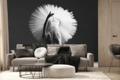 Fototapeta: Klasyczny czarno-biały portret młodej baletnicy