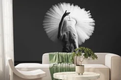 Fototapeta: Klasyczny czarno-biały portret młodej baletnicy