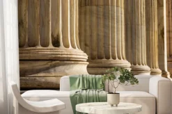 Fototapeta: Klasyczny marmurowy filar szczegółowo na elewacji budynku