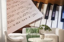 Fototapeta: Klawisze fortepianu i nuty