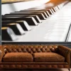 Fototapeta: Klawisze pianina przy zachodzie