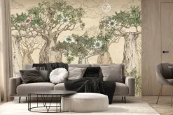 Fototapeta: Klimatyczny krajobraz z baobabem vintage