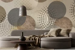 Fototapeta: Koła i kropki geometryczny deseń z teksturowym tłem nowoczesny