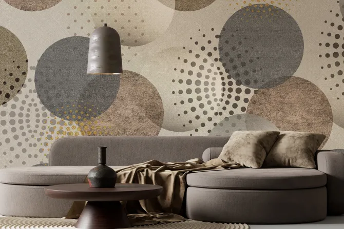 Fototapeta: Koła i kropki geometryczny deseń z teksturowym tłem nowoczesny