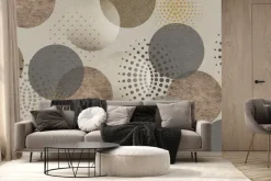 Fototapeta: Koła i kropki geometryczny deseń z teksturowym tłem nowoczesny