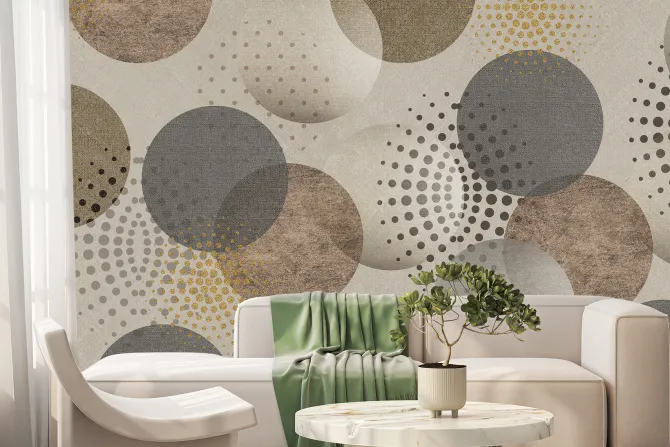 Fototapeta: Koła i kropki geometryczny deseń z teksturowym tłem nowoczesny