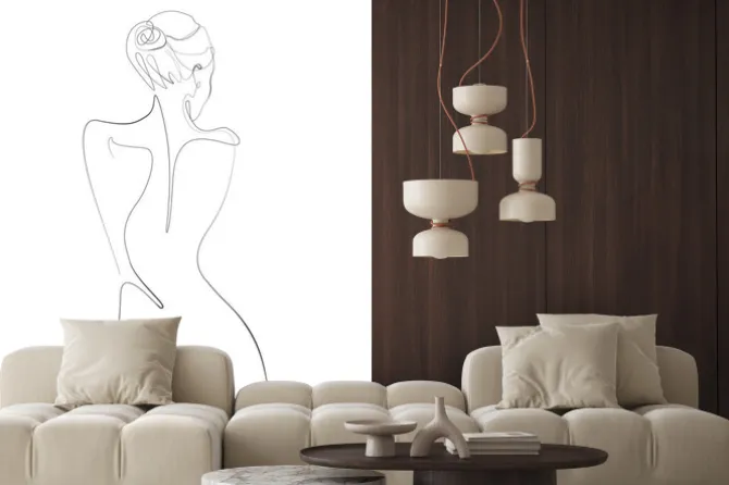 Fototapeta: Kobiece plecy rysunek jedną linią