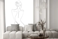 Fototapeta: Kobiece plecy rysunek jedną linią