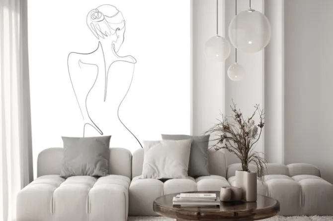 Fototapeta: Kobiece plecy rysunek jedną linią