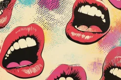 Fototapeta: Kobiece usta w stylu pop art