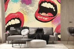Fototapeta: Kobiece usta w stylu pop art