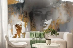 Fototapeta: Kobiecy portret w kapeluszu w stylu artystycznego malunku