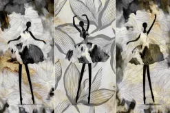 Fototapeta: Kobieta baletnica na tle liści