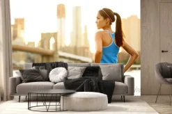 Fototapeta: Kobieta fitness biegacz relaksu po uruchomieniu miasta