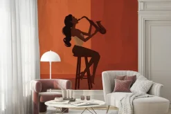 Fototapeta: Kobieta grająca na saksofonie