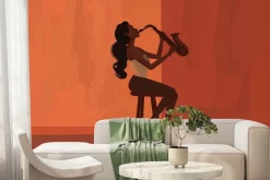 Fototapeta: Kobieta grająca na saksofonie