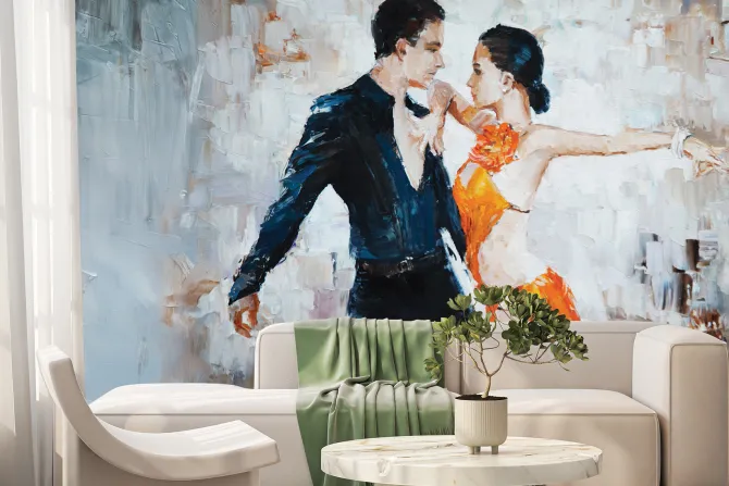 Fototapeta: Kobieta i mężczyzna w tańcu towarzyskim