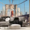 Fototapeta: Kobieta na moście brooklyn bridge
