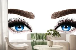 Fototapeta: Kobieta oczy długie rzęsy. ręcznie rysowane akwarela ilustracja.