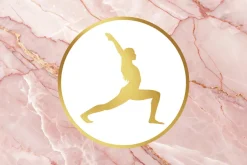 Fototapeta: Kobieta podczas jogi na różowym marmurze