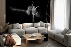 Fototapeta: Kobieta tańcząca balet na czarnym tle