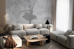 Fototapeta: Kobieta tańcząca balet na betonowym ornamencie