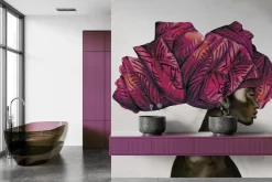 Fototapeta: Kobieta w afrykańskim turbanie na głowie