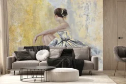 Fototapeta: Kobieta w sukience baletowej ze złoty zdobieniem