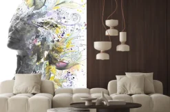 Fototapeta: Kobieta z liśćmi we włosach