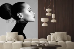 Fototapeta: Kobieta z profilu w stylu fashion