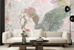 Fototapeta: Kobieta ze skrzydłami anioła w stylu gotyckim