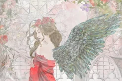 Fototapeta: Kobieta ze skrzydłami anioła w stylu gotyckim