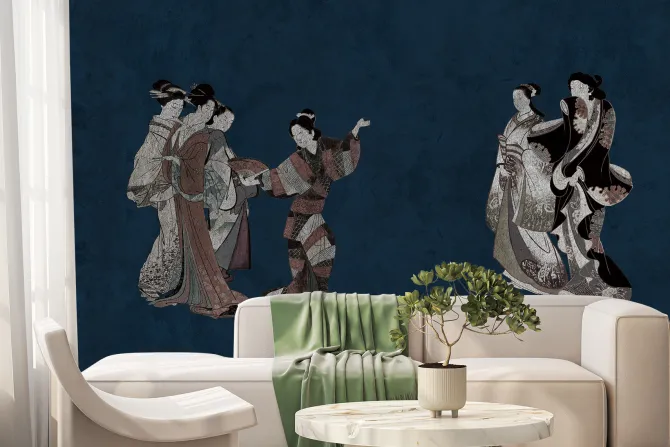 Fototapeta: Kobiety w klasycznych japońskich kimonach