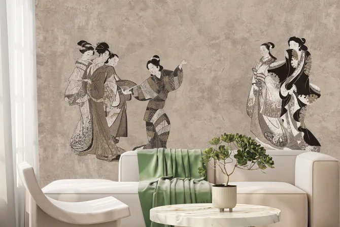 Fototapeta: Kobiety w klasycznych japońskich kimonach