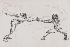 Fototapeta: Kobiety ćwiczące szermierkę walka