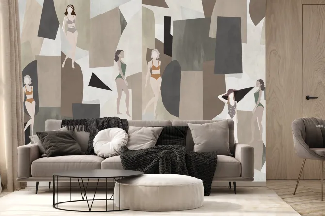 Fototapeta: Kobiety wśród geometrycznych kształtów