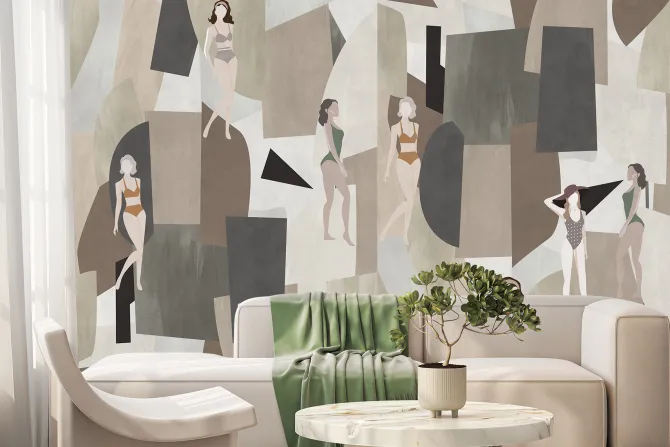 Fototapeta: Kobiety wśród geometrycznych kształtów